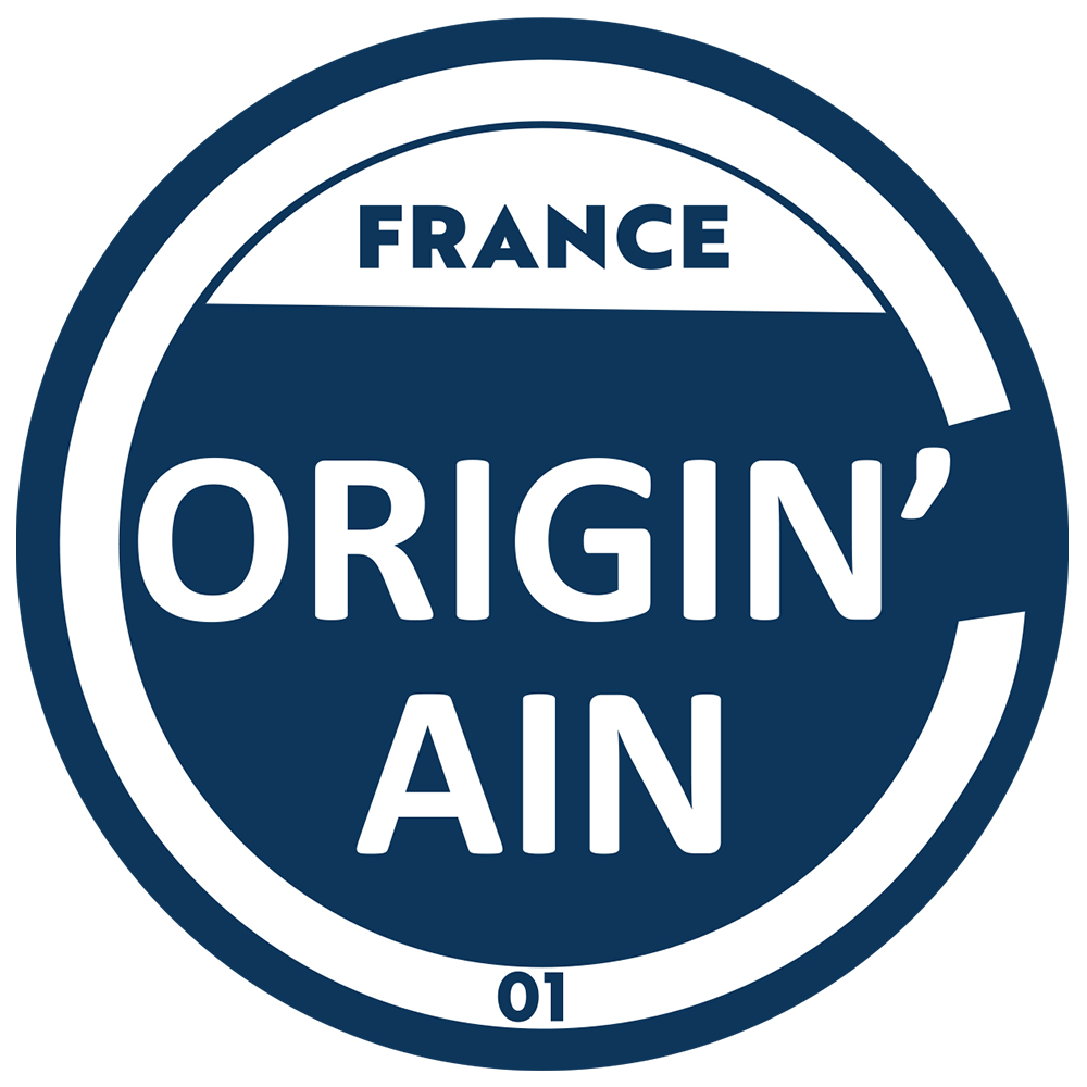 Logo label Origin'Ain garantissant l'origine des produits de l'entreprise du département de l'Ain